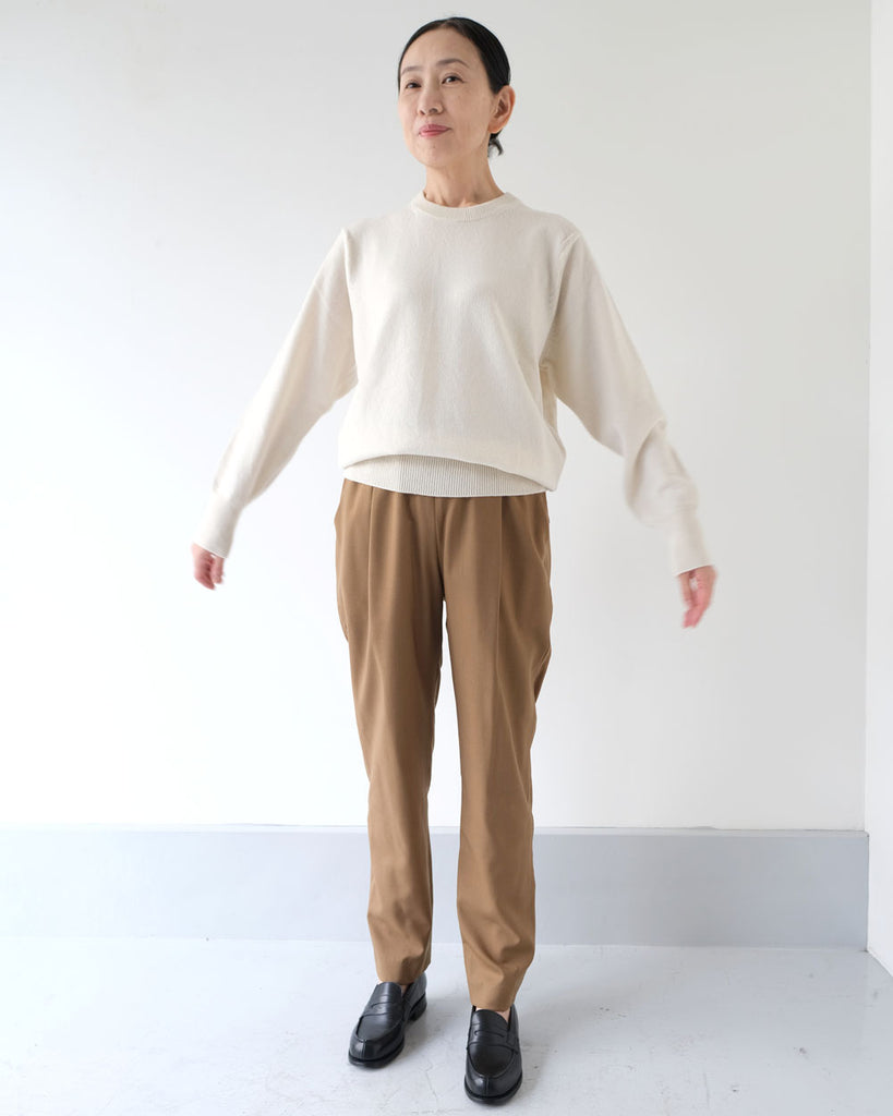 オフ白 *パンツ/スティックイージーパンツ(キャメル)