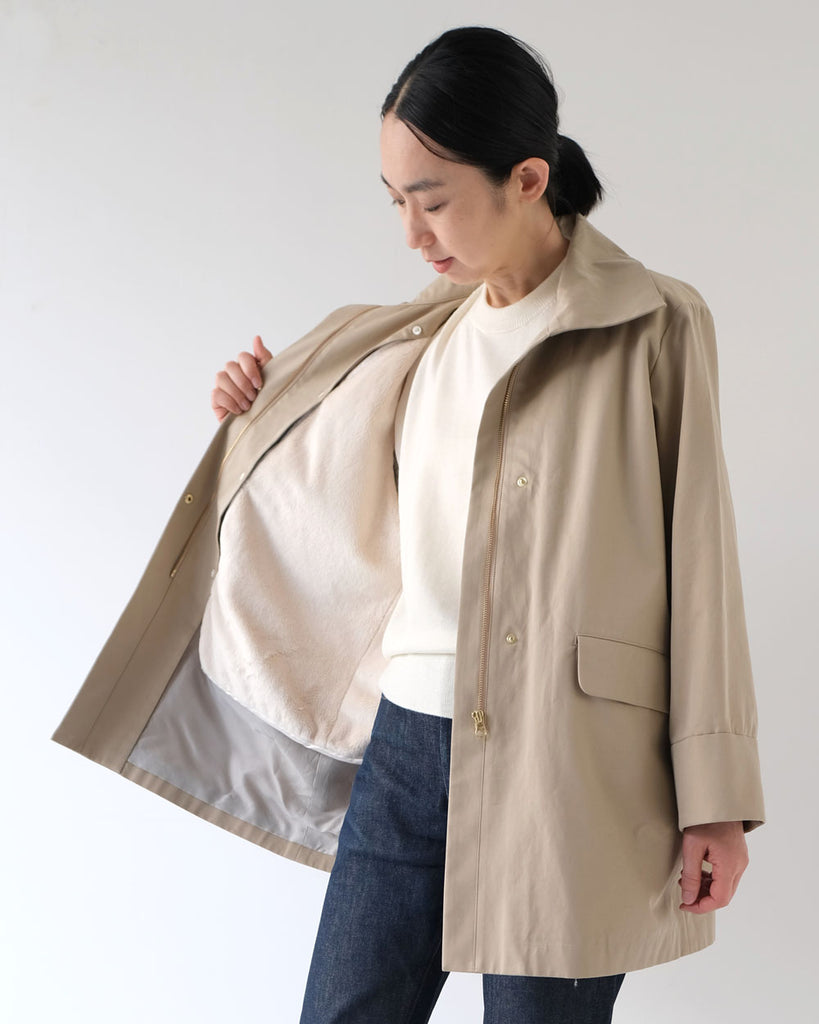 ベージュ *ニット/ウールシルククルーネック(オフ白)