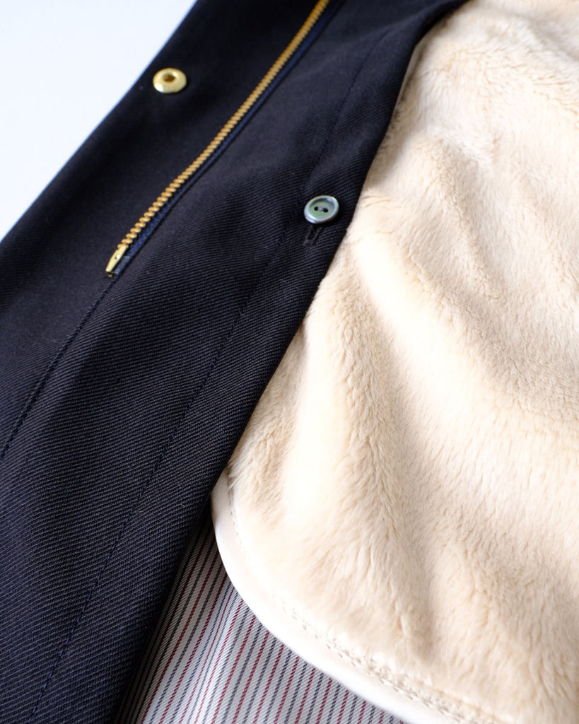 裏側/ボアライナー、ライナー釦、ファスナーなど