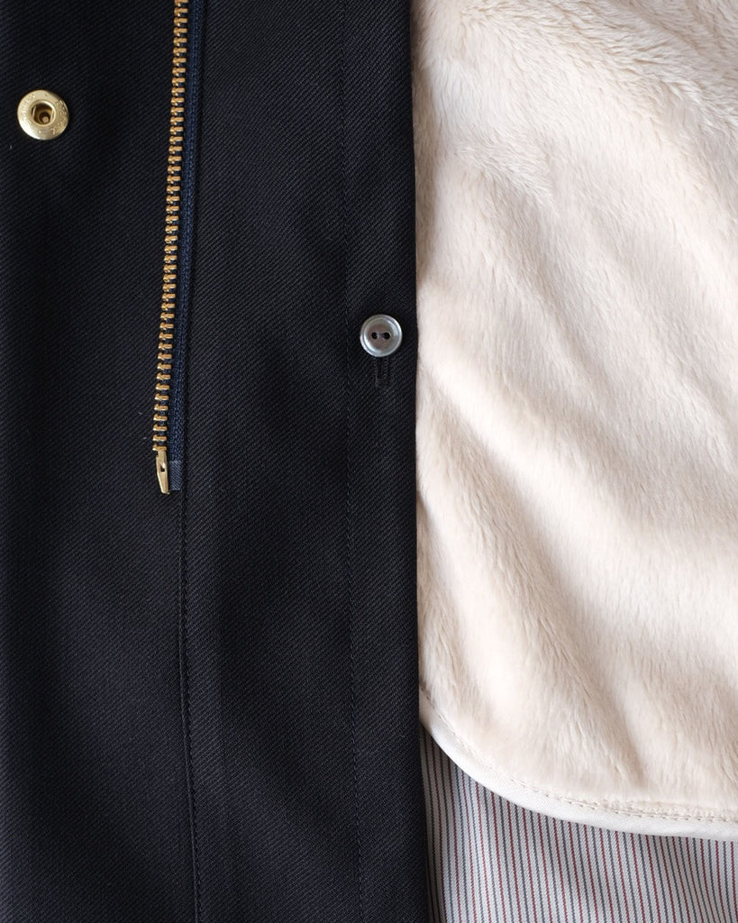 裏側/ボアライナー、ライナー釦、ファスナーなど