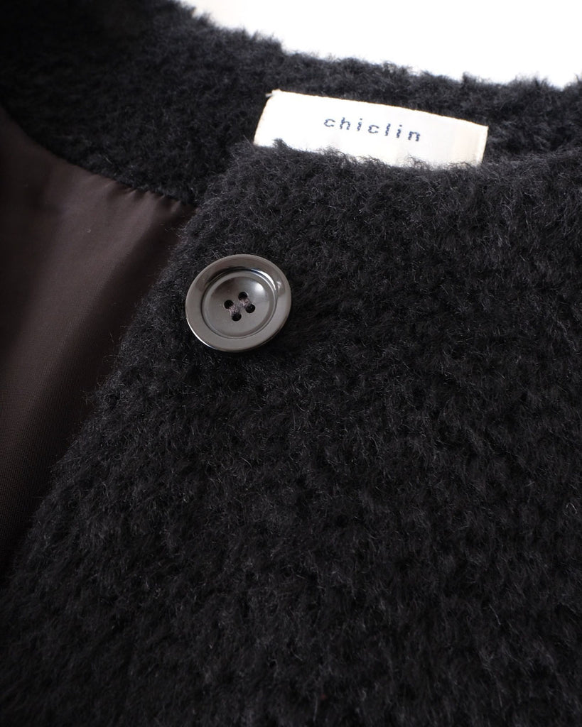 黒アルパカシャギー釦(水牛釦)