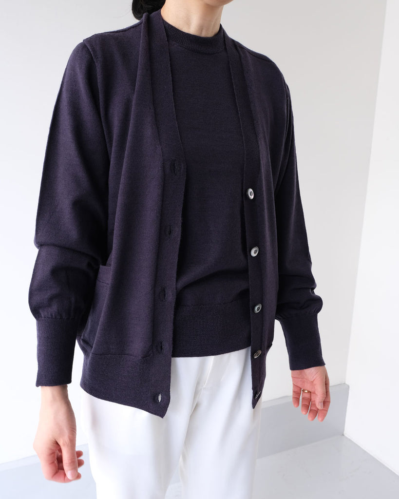 ネイビー *インナー/ウールカシミアクルーネック(ネイビー)