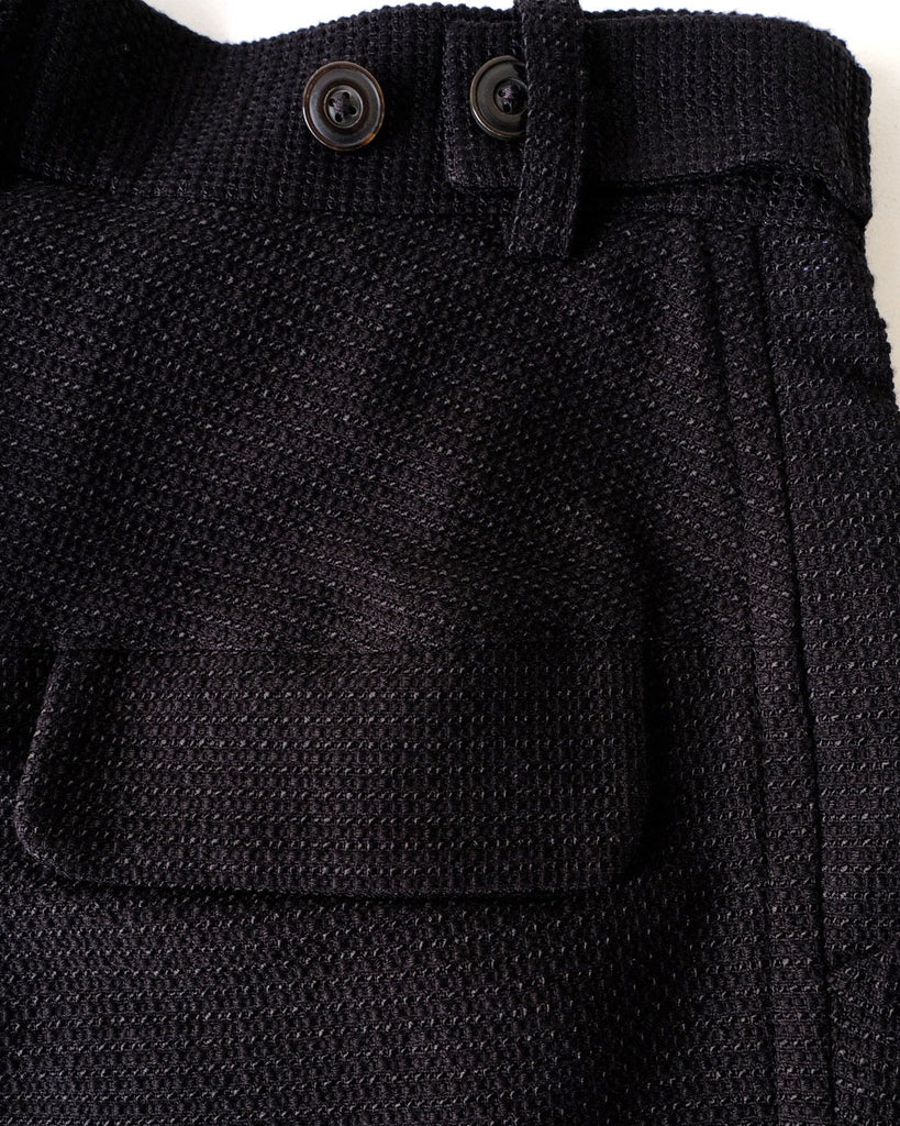 ブラックバスケットクロス/後ろサイズ調整タブ、後ろポケット