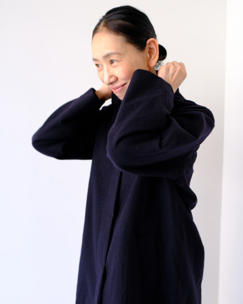 ネイビー(ウール縮絨)