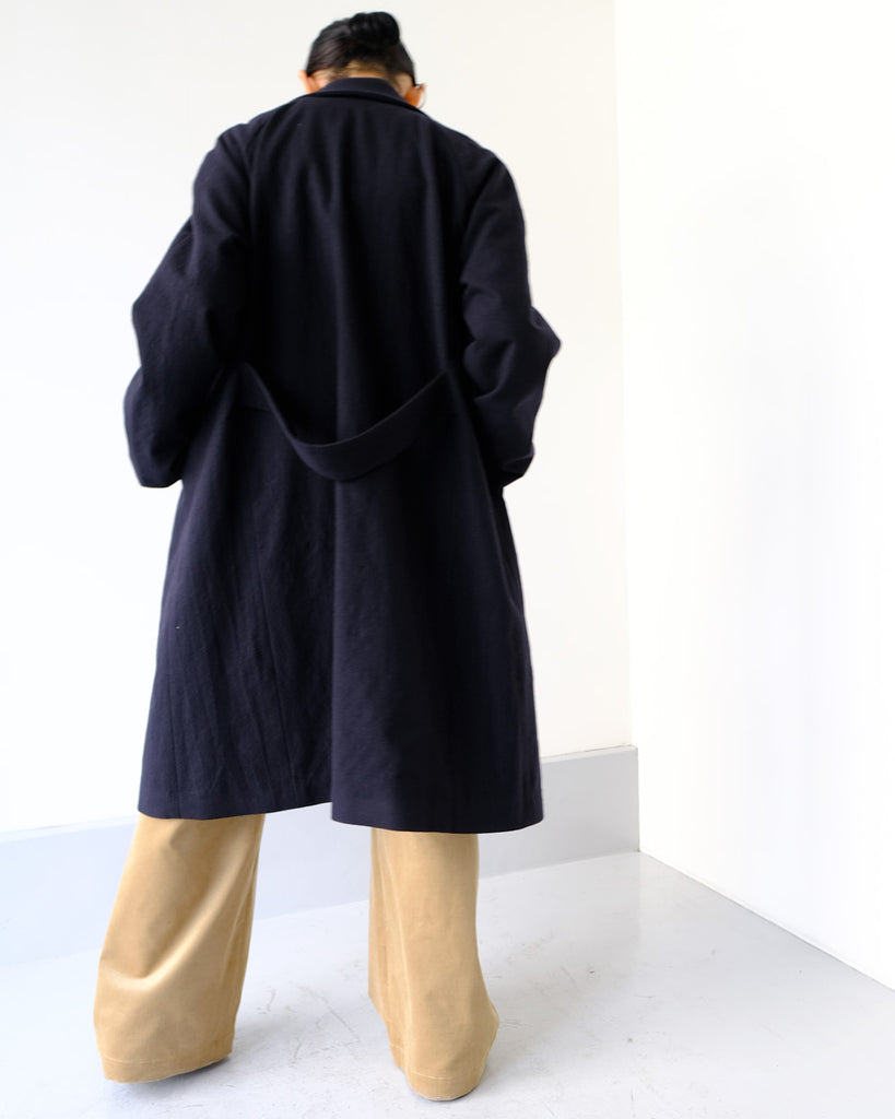 ネイビー(ウール縮絨) *ボトムス/Martheコーデュロイパンツ(ベージュ)