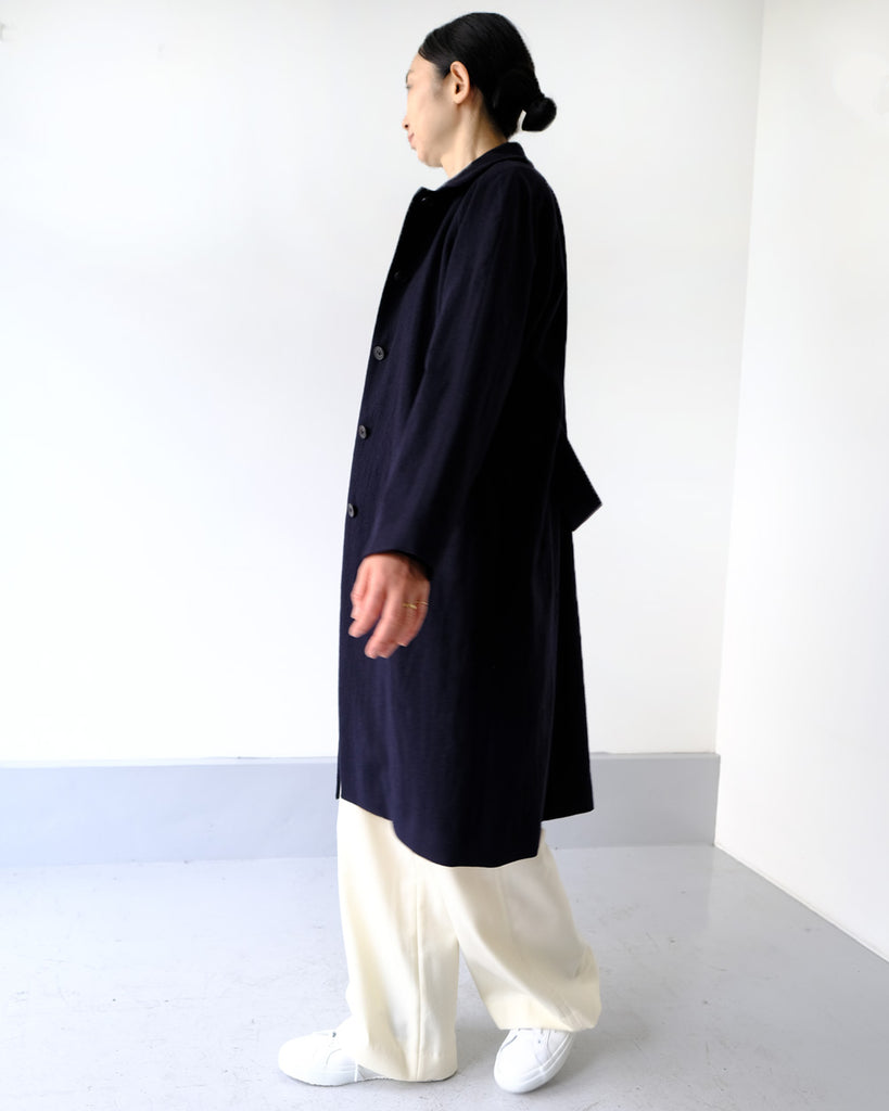 ネイビー(ウール縮絨) *ボトムス/Martheウールパンツ(オフホワイト)