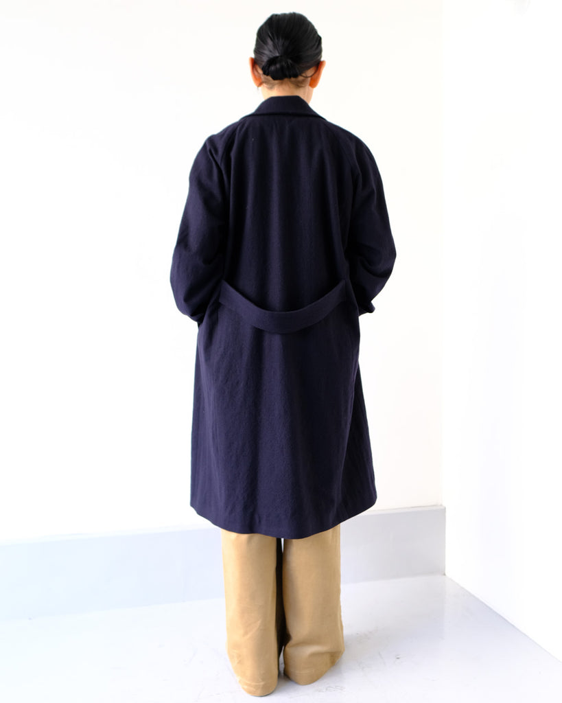 ネイビー(ウール縮絨) *ボトムス/Martheコーデュロイパンツ(ベージュ)