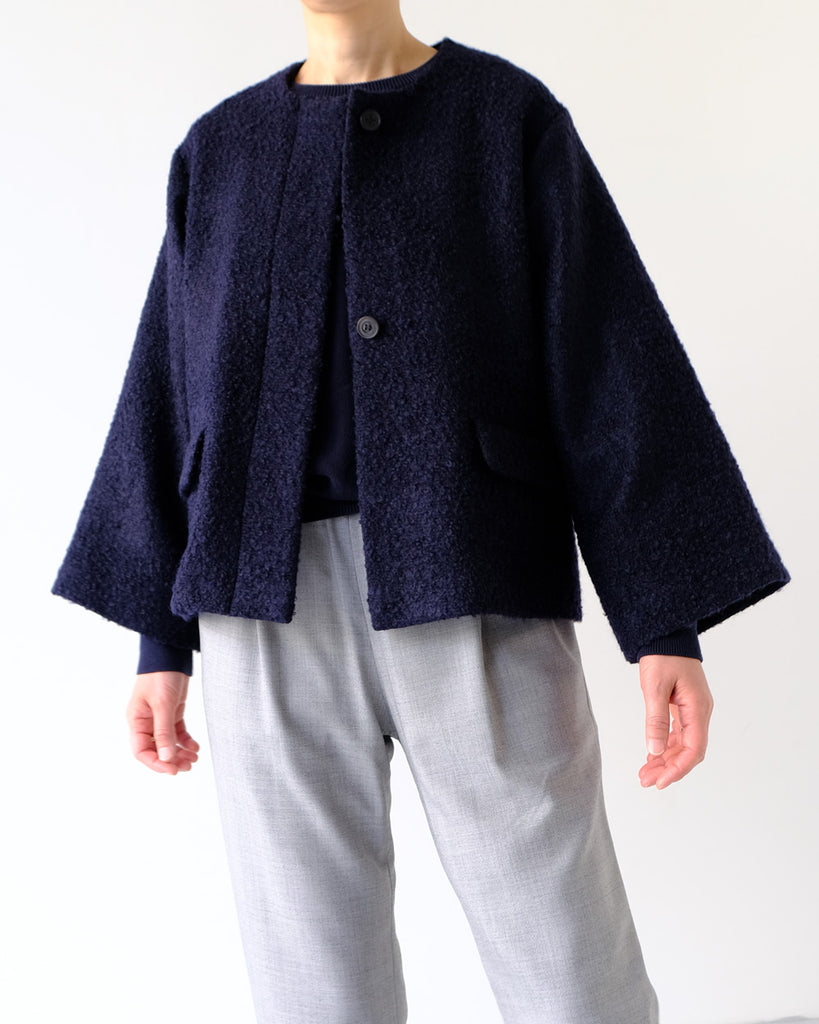 モヘアループグログラン(ネイビー) *ボトムス/スティックイージーパンツ