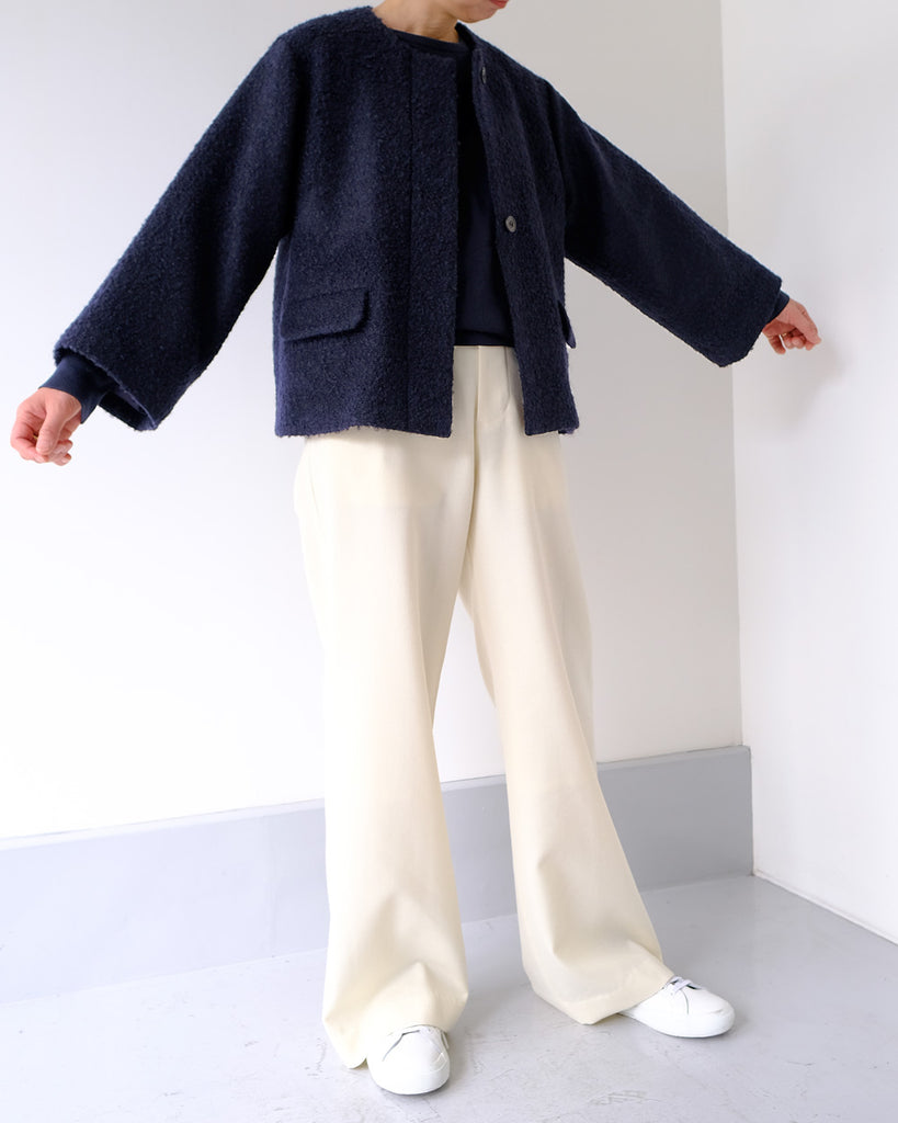 モヘアループグログラン(ネイビー)*Martheパンツ(ウールカレッジフラノ)