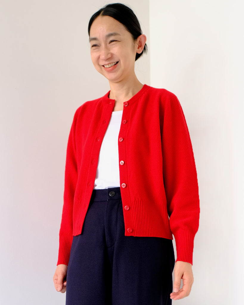 赤 *ボトムス/Martheウールパンツ(ネイビー )