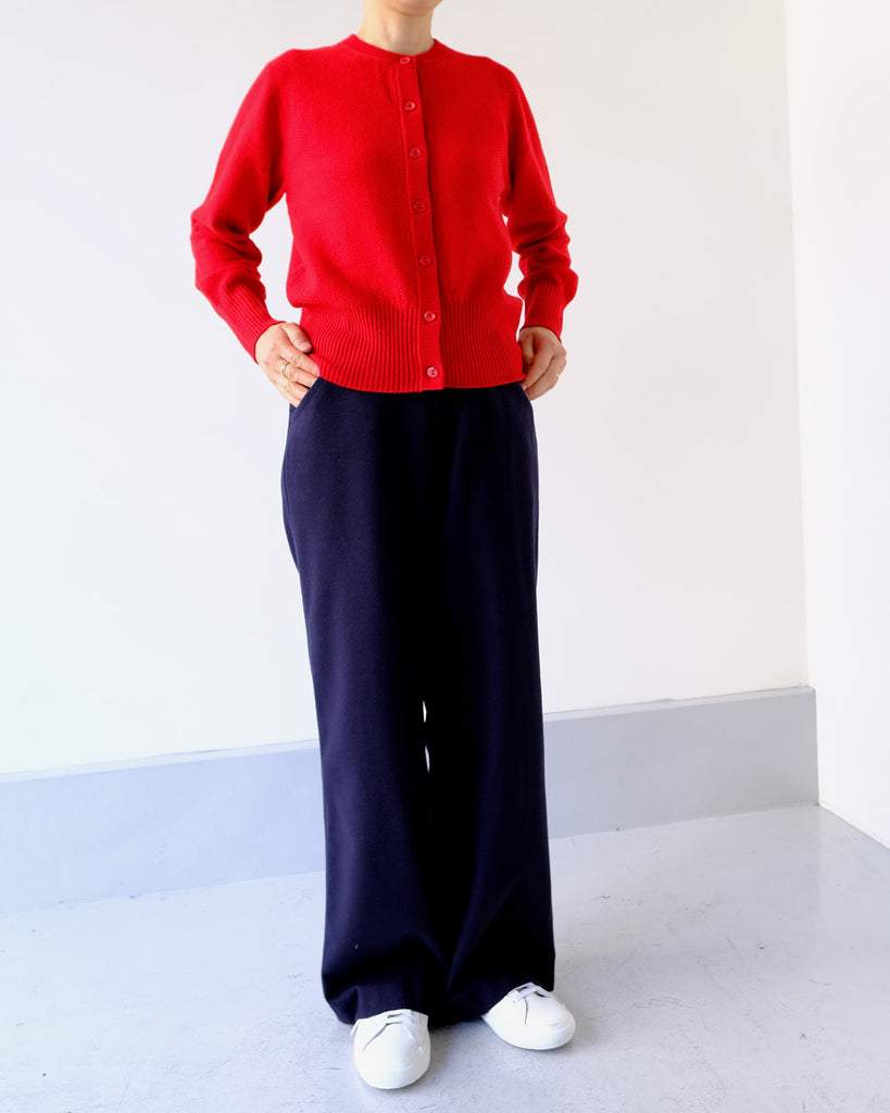 赤 *ボトムス/Martheウールパンツ(ネイビー )