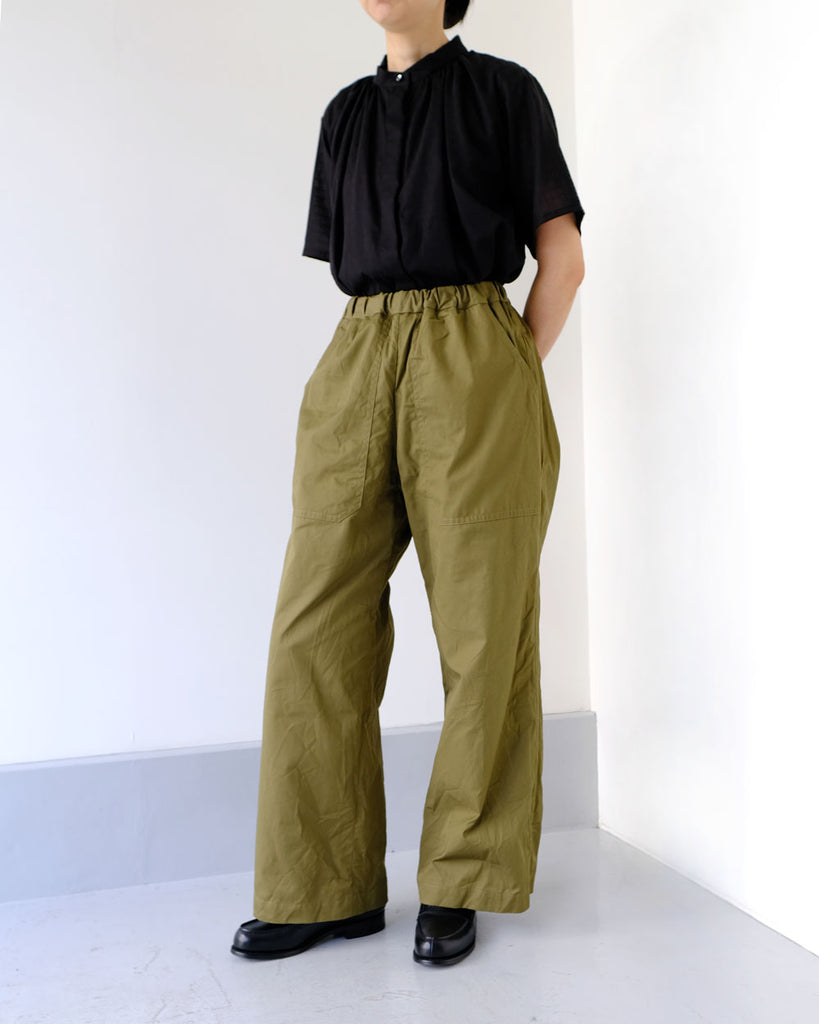 Khaki *トップス/Simoneブラウス(ブラックドットジャガード)