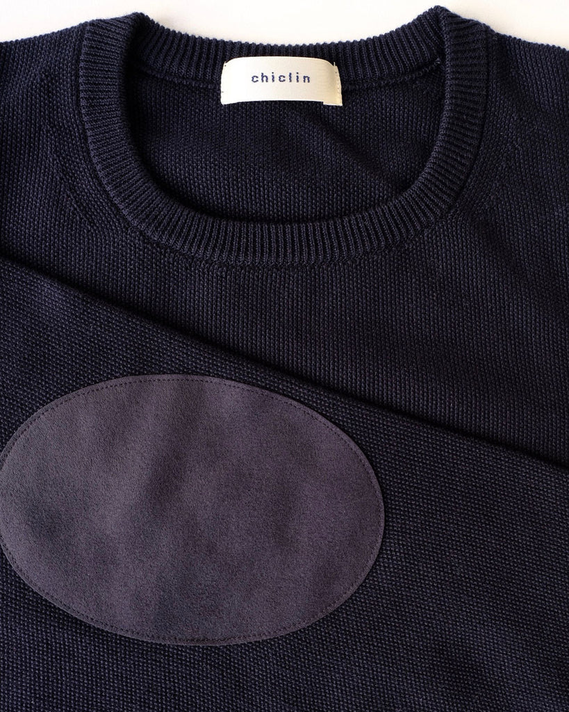 ネイビー 肘パッチ