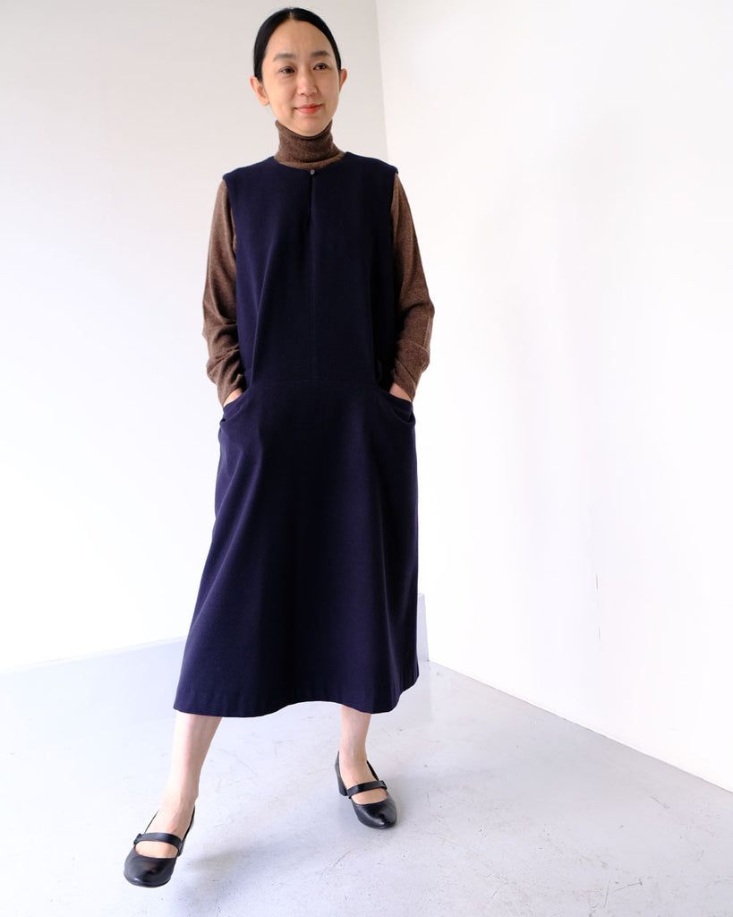ネイビー(ウールコットンスウェード)