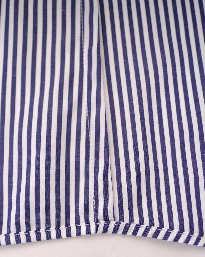 ストライプ(ネイビー×白)*裏側/縫い代袋縫い