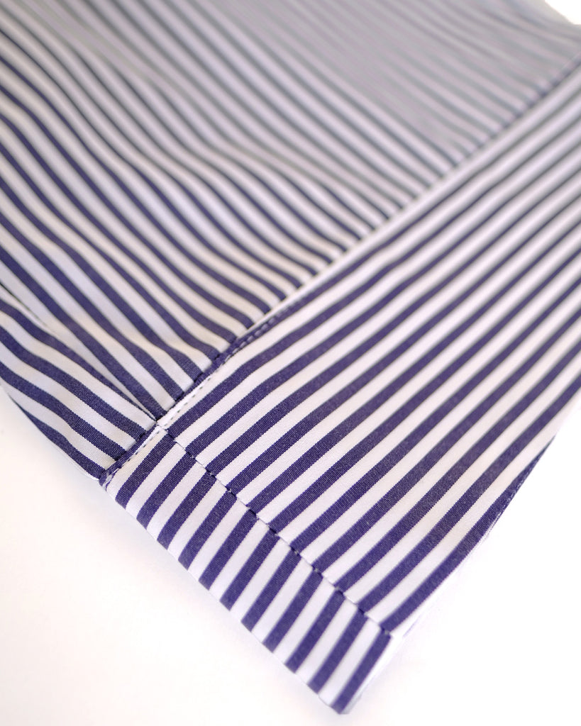 ストライプ(ネイビー×白)*袖口