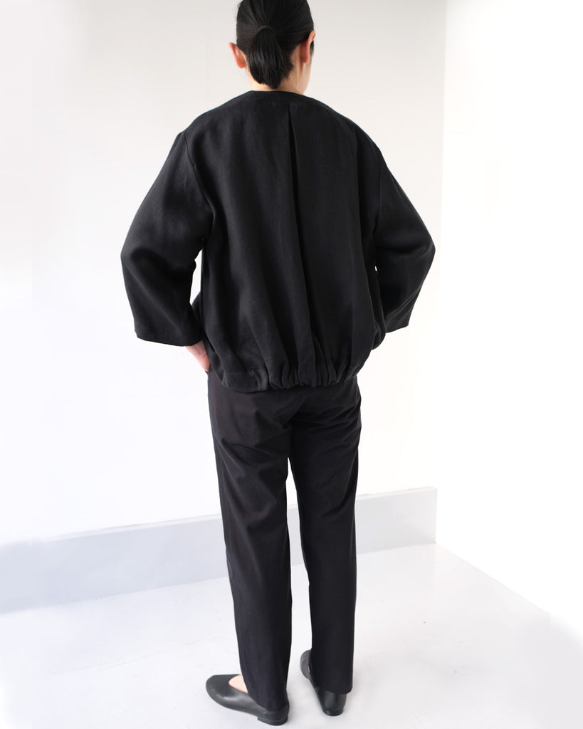 Black(リネン) *ボトムズ/スティックパンツ(黒)