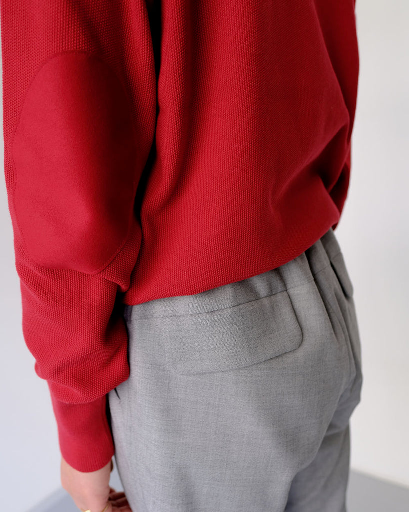 赤 *ボトムス/スティックイージーパンツ(グレイ)