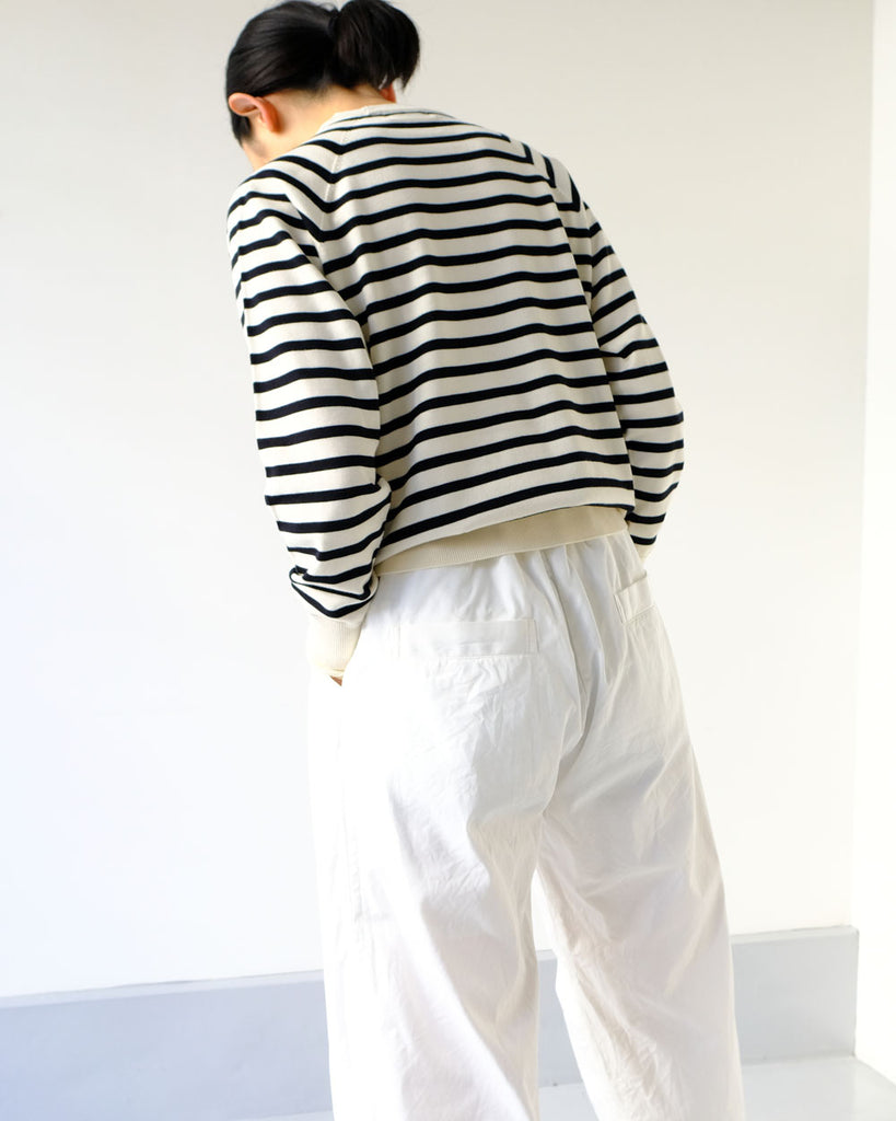 オフ×ブラックボーダー/ボトムス:新チューブパンツ(白)