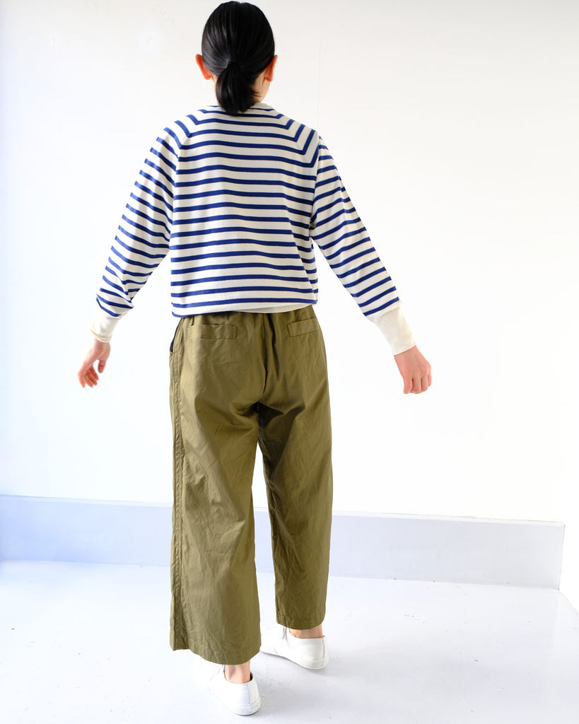 Khaki(コットン) *トップス/コットンラグランニット(オフ×ネイビー )