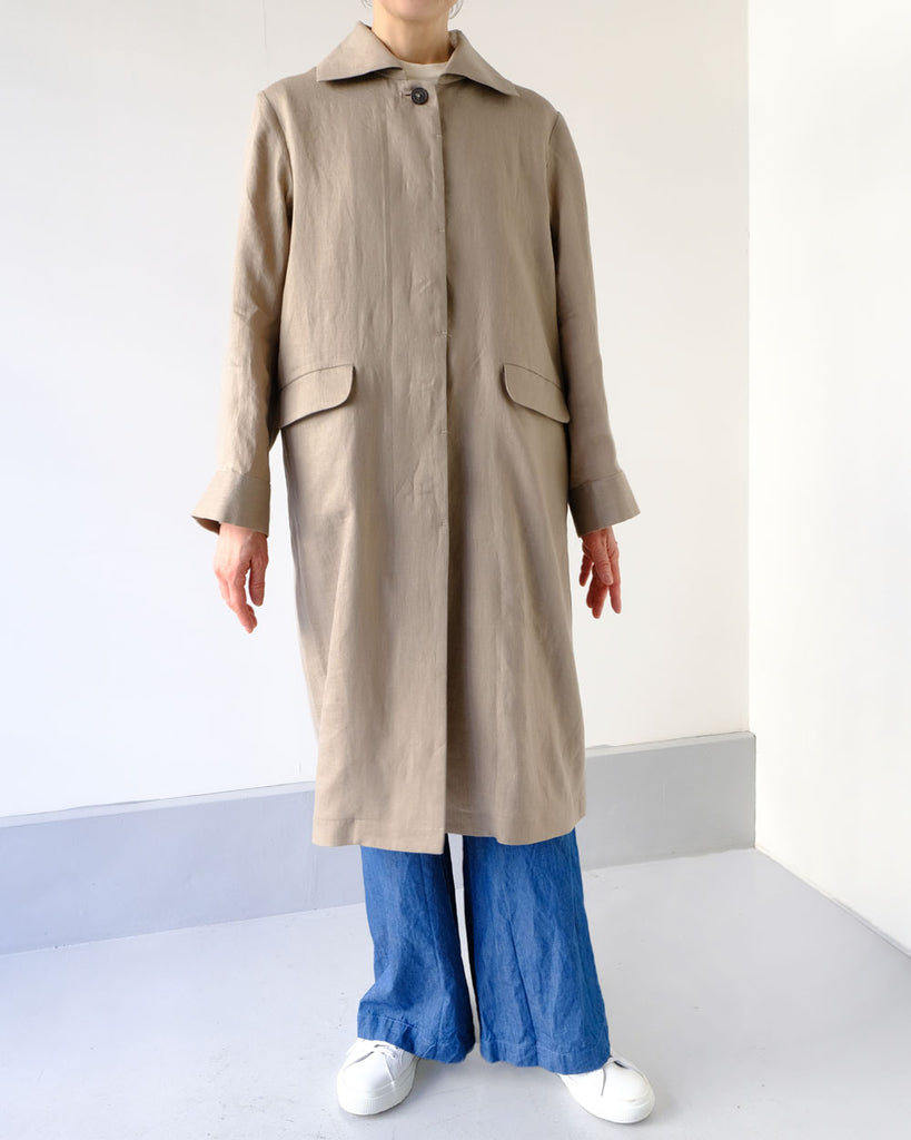 カーキ(リネンツイル)*ボトムス/イージーベイカーパンツ(インディゴ)