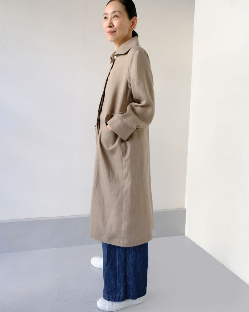 カーキ(リネンツイル)*ボトムス/イージーベイカーパンツ(インディゴ)