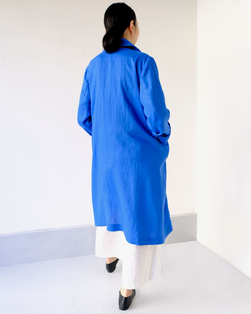 ブルー(リネンツイル)*ボトムス/新チューブパンツ(白)