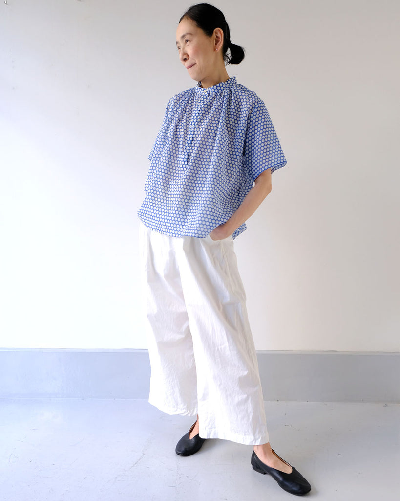 ブルードットプリント(コットン) *ボトムス/Newチューブパンツ(ホワイト)