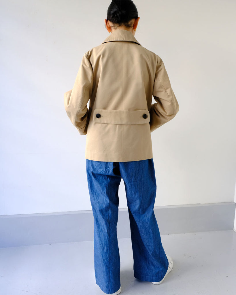 ベージュ(コットン)*ボトムス/イージーベイカーパンツ(インディゴ)