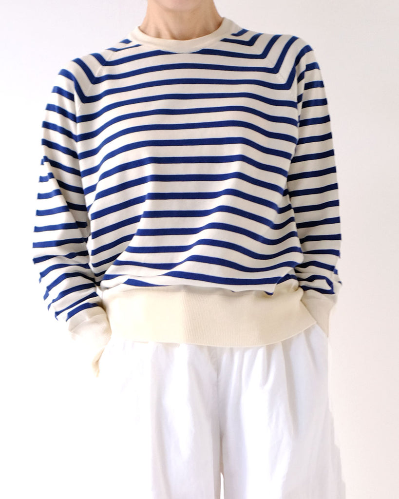 オフ×ネイビーボーダー/ボトムス:新チューブパンツ(白)