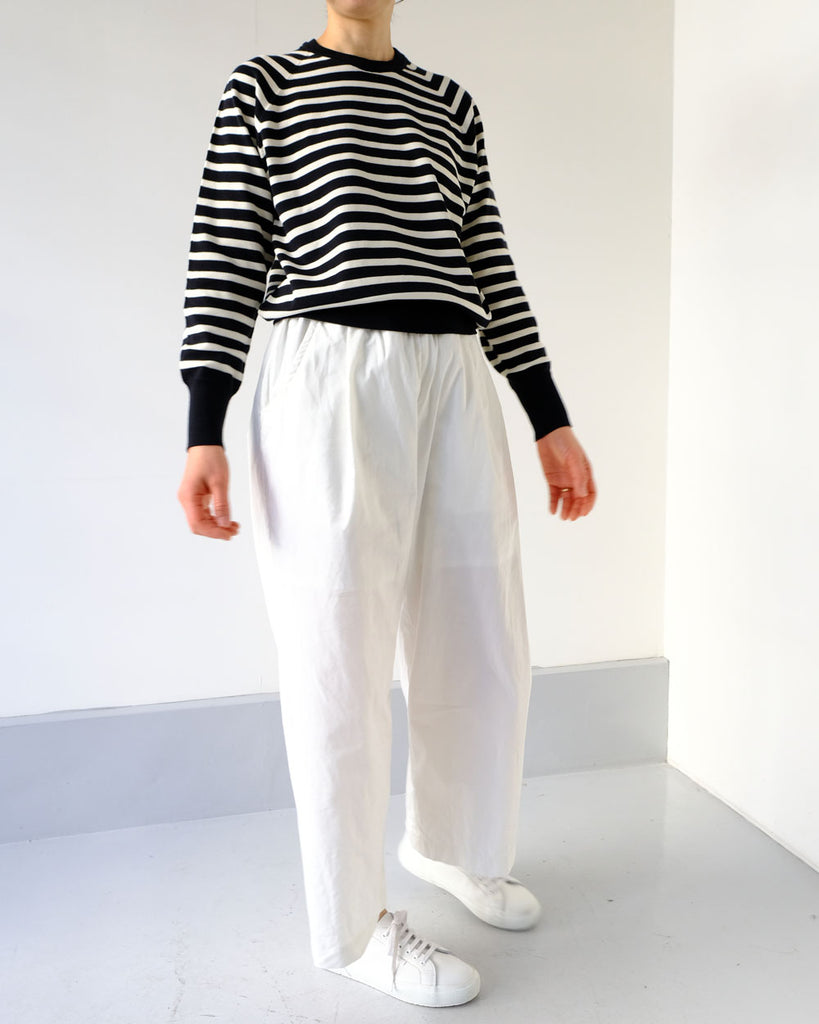 ブラック×オフボーダー/ボトムス:新チューブパンツ(白)