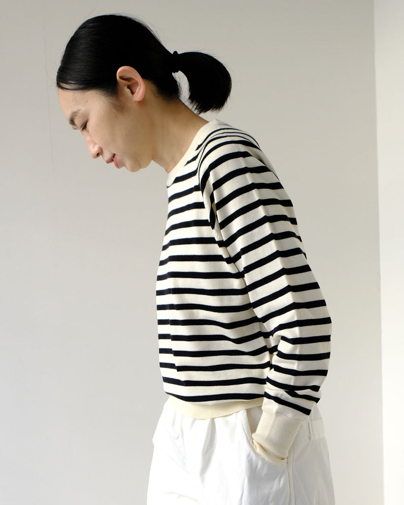 オフ×ブラックボーダー/ボトムス:新チューブパンツ(白)