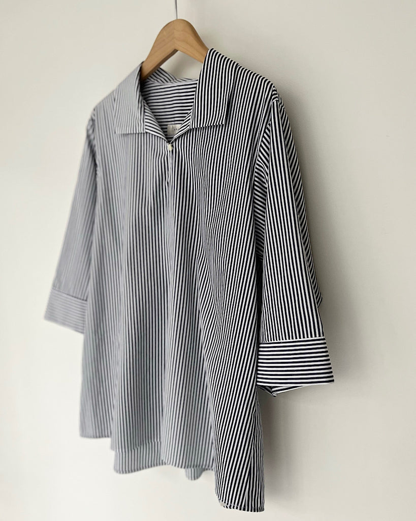 ストライプ(ネイビー×白、コットン)