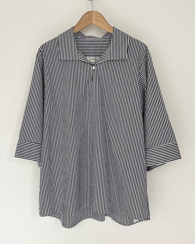 ストライプ(ネイビー×白、コットン)