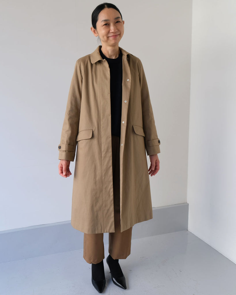 素材ウールsoutien collar coat/ライナー付ステンカラーコート/L/NVY