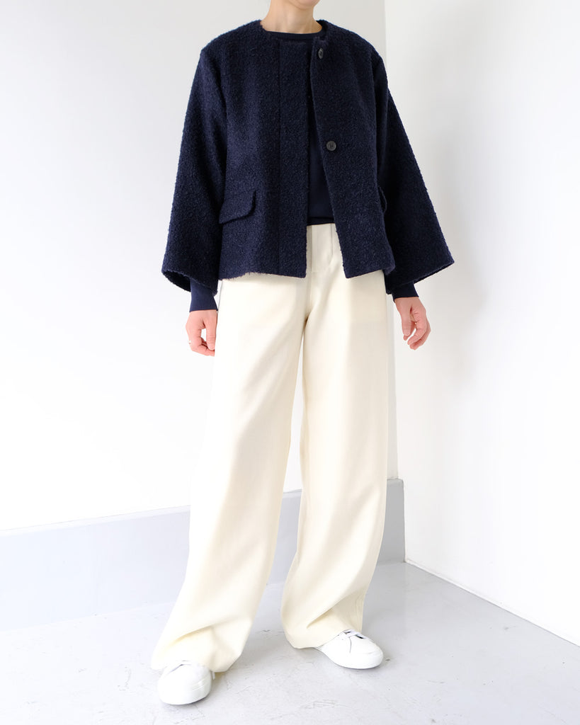 モヘアループグログラン(ネイビー）*Martheパンツ（カレッジフラノ）