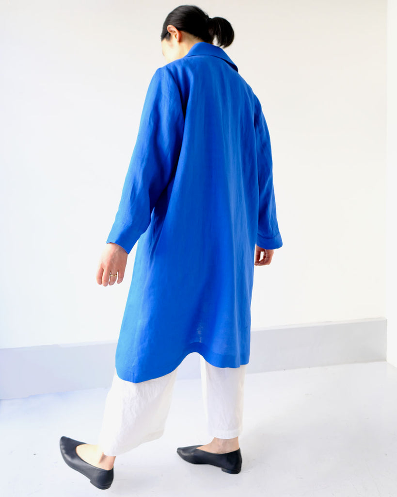 ブルー（リネンツイル）*ボトムス／新チューブパンツ（白）