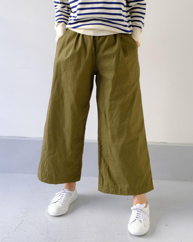 Khaki（コットン）　*トップス／コットンラグランニット（オフ×ネイビー ）